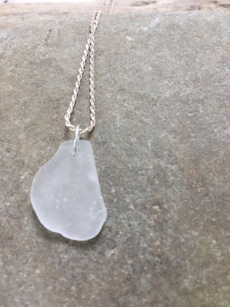 Beach glass jewelry set white beach glass necklace beach glass earrings