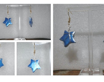 Hand Painted Porcelain Star Earrings
