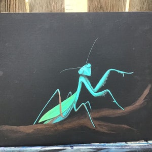 Praying Mantis Acrylic Painting