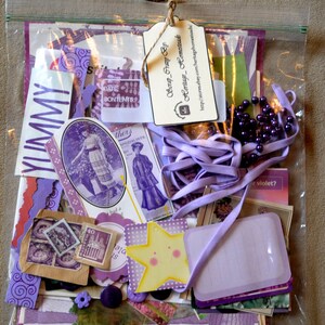 PURPLE theme GRAB BAG Ephemera 60+ items Junk Journaling, Art Journaling, Mixed Media Art, Scrapbooking Collage etc