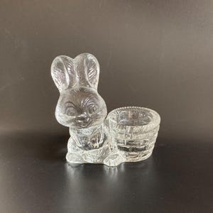 Vintage Charlottenhutte Goebel West Germany Crystal Glass Bunny Rabbit Eggcup egg cup