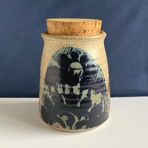 Diana Worthy Crich Pottery 6 Inch Storage Jar Pot With Cork Lid