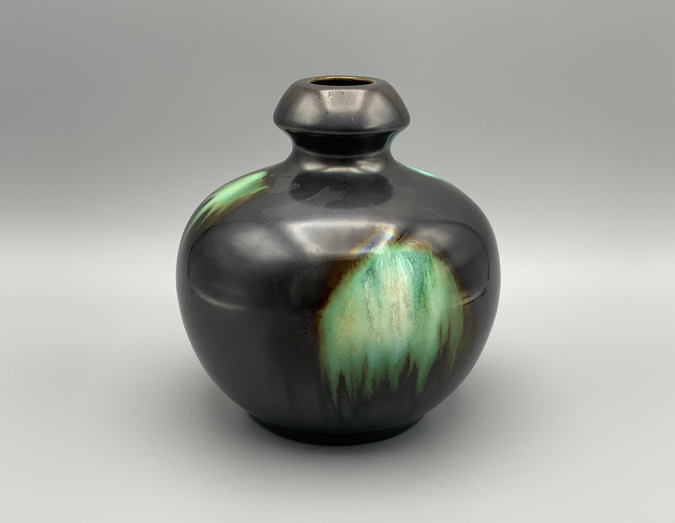 Vintage Airain Vase Thulin Pottery Belgium 13cm / 5 Inch
