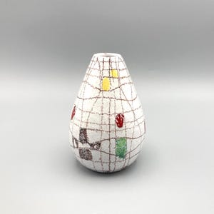 Vintage Bitossi Italy Aldo Londi design Vase Mondrian style 11cm high Mid Century Modern Italian Art Pottery signed Ztaly