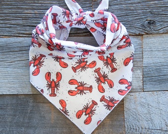 Red Lobsters Dog Bandana, Tie On Dog Bandana