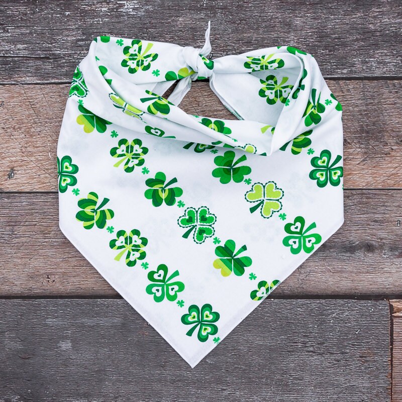 Download White Shamrocks Dog Bandana, St. Patrick's Day Dog Bandana ...