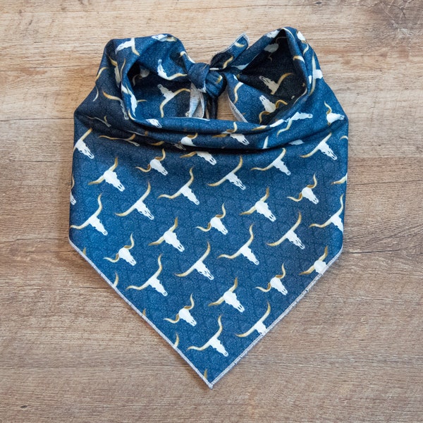 Longhorn Dog Bandana, Tie On Dog Bandana