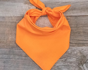 Orange Tie On Dog Bandana