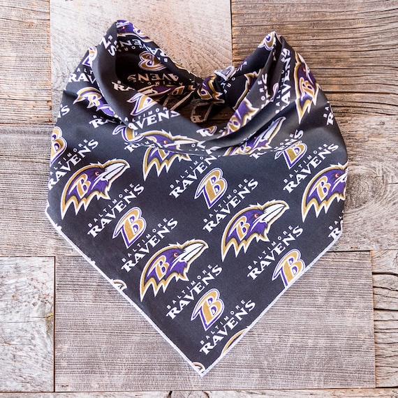 Baltimore Ravens Dog Bandana, Ravens Football, Tie On Dog Bandana