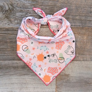 Summer Beach Vibes Pink Dog Bandana