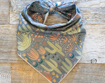 Saguaro Sunset Cactus Dog Bandana, Tie On Dog Bandana