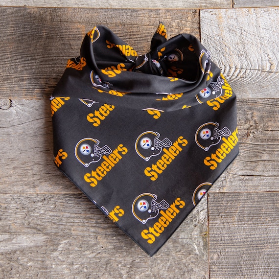 Pittsburgh Steelers Dog Bandana, Steelers Football, Tie On Dog Bandana