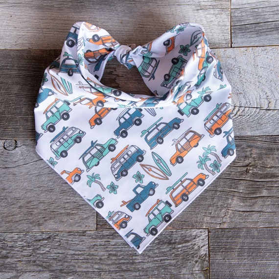 Surf Trip Dog Bandana, Tie On Dog Bandana