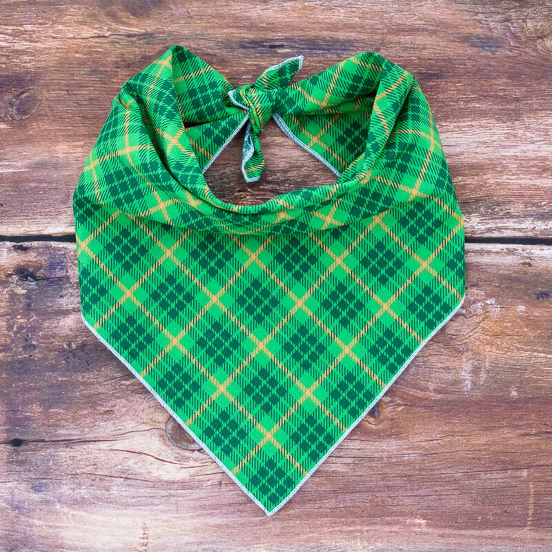 Download St. Patrick's Day Dog Bandana, St. Patrick's Day Plaid ...