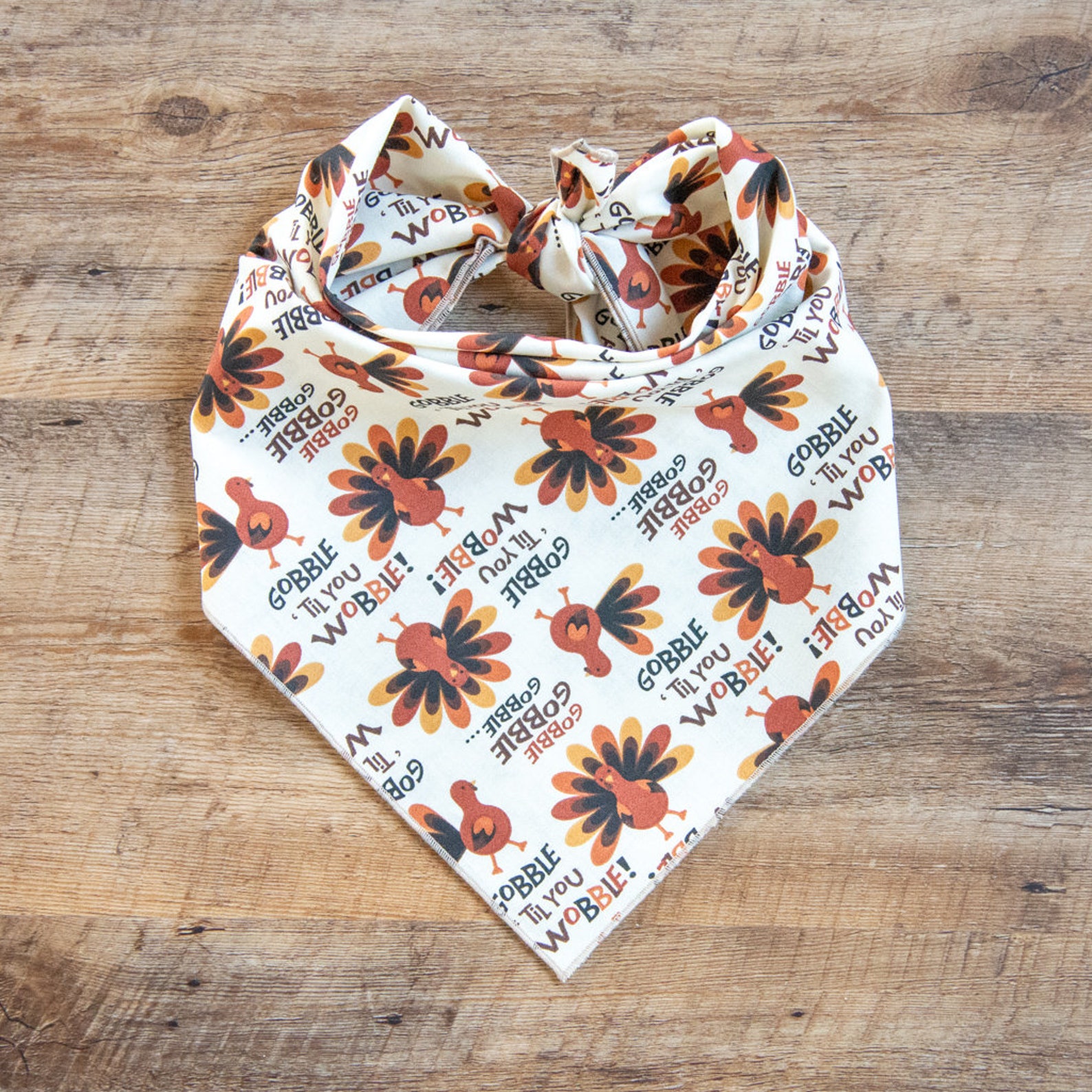 Dog Bandana Thanksgiving Turkey Gobble Til You Wobble Etsy