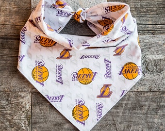 Lakers Dog Bandana, Los Angeles Lakers, LA Lakers, Tie On Dog Bandana