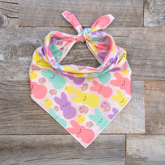 Easter Treats on Pink Dog Bandana, Tie On Dog Bandana