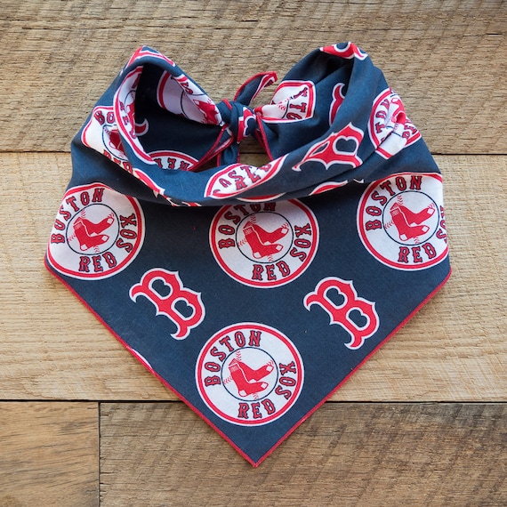 Boston Red Sox Baseball Dog Bandana, Tie On Dog Bandana