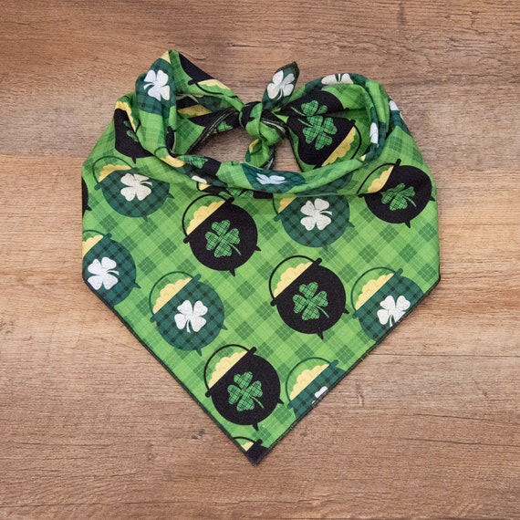 Pot of Gold, St. Patrick's Day Dog Bandana, Tie On Dog Bandana