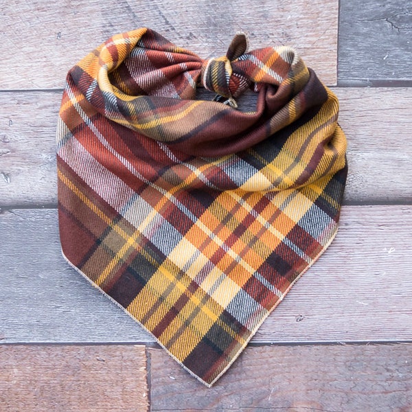 Fall Plaid Dog Bandana, Fall Plaid Dog Bandana, Fall Plaid Bandana, Fall Dog Bandana, Tie On Bandana