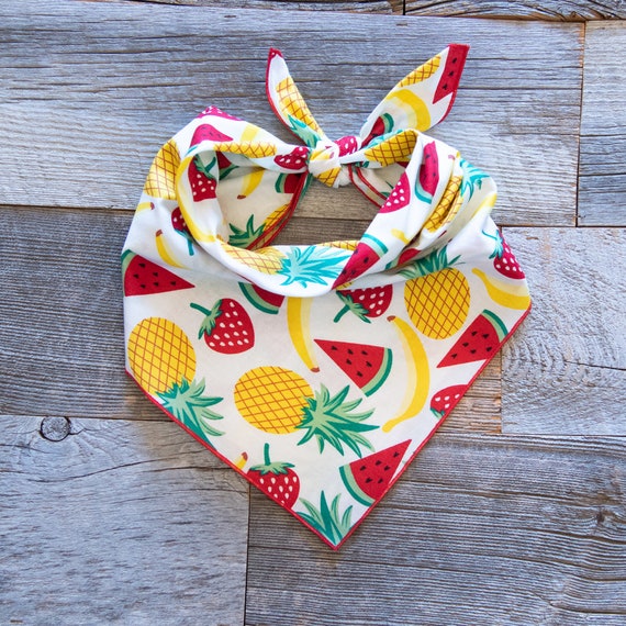 Summer Fruit Dog Bandana, Tie On Dog Bandana