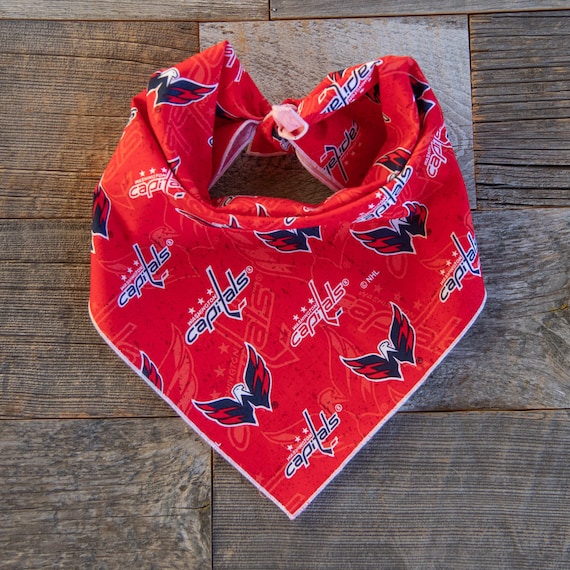 Washington Capitals Dog Bandana, Capitals Ice Hockey, Tie On Dog Bandana