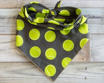 Tennis Ball Dog Bandana, Tie On Dog Bandana