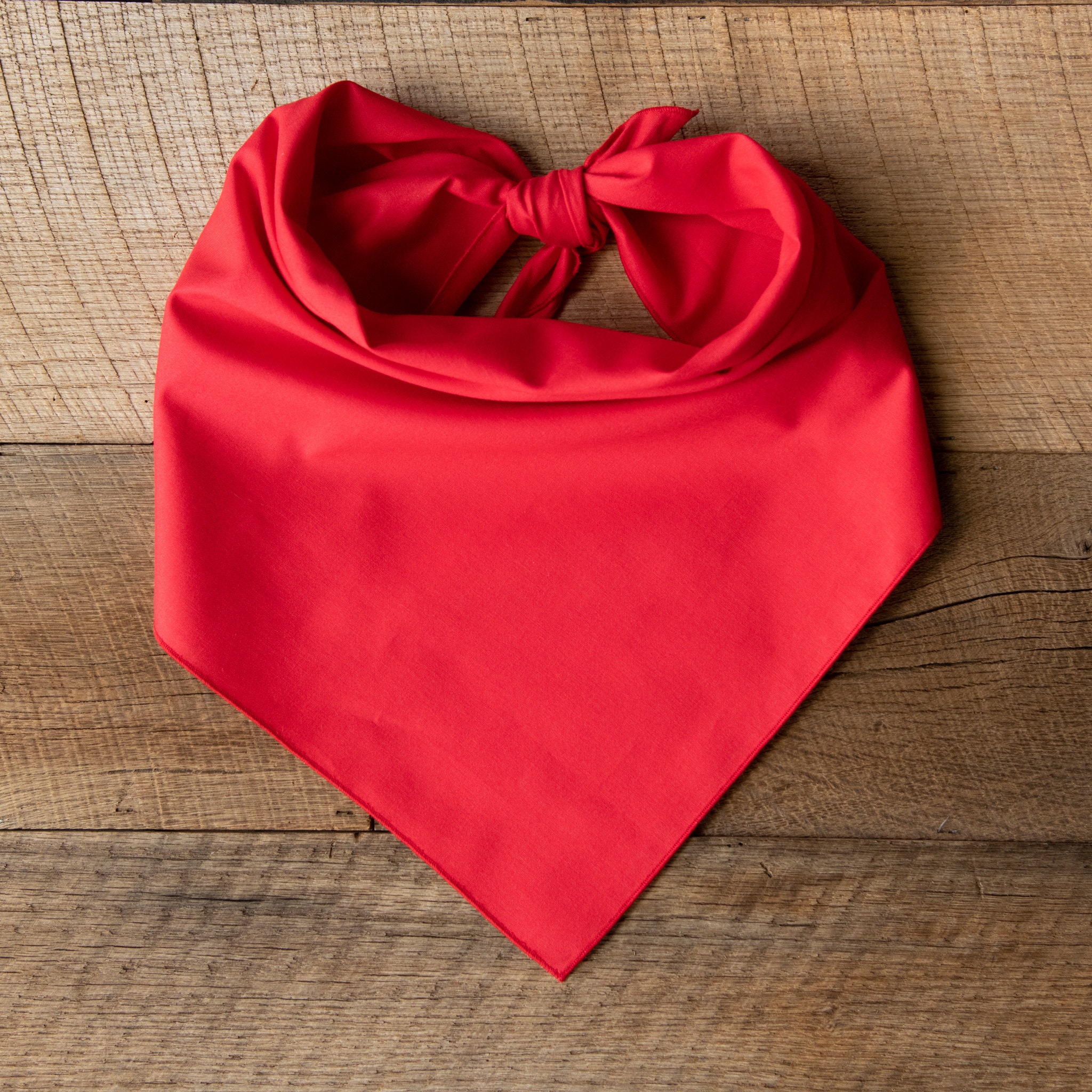 Dog Bandana Red Bandana Solid Red Tie On Dog Bandana Etsy