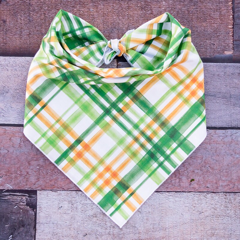 Download St. Patrick's Day Dog Bandana, Irish Plaid Dog Bandana, St ...