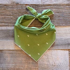 Pine Trees on Green Dog Bandana, Camping Dog Bandana, Adventure Dog Bandana, Tie On Dog Bandana