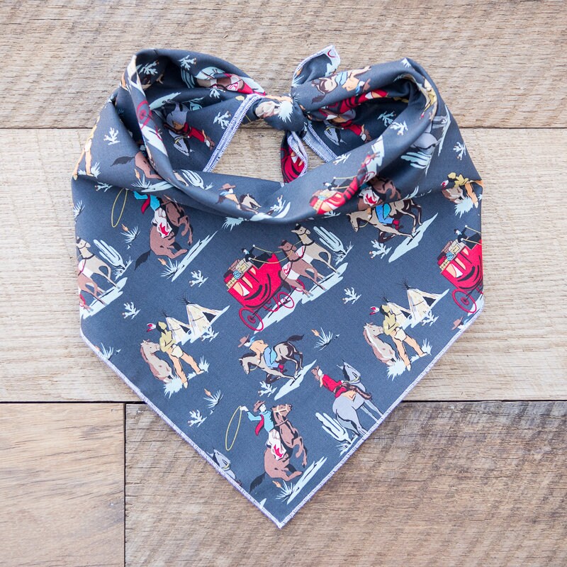 Charcoal Cowboy Dog Bandana, Charcoal Cowboy Bandana