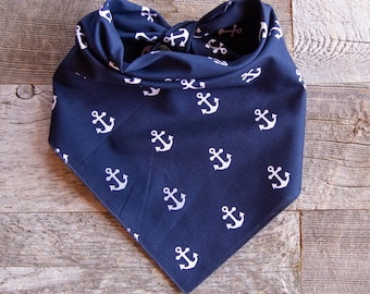 Anchors on Navy Dog Bandana