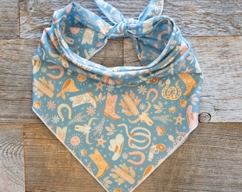 Blue Cowboy Dog Bandana