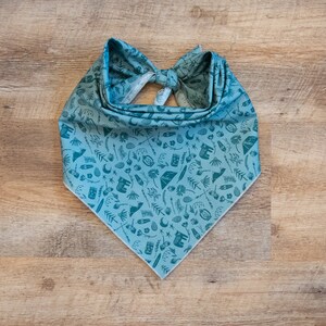 Camping in Spruce Dog Bandana, Campsite, Woodland, Adventure, Tie On Dog Bandana