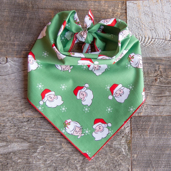 Mr & Mr Claus Dog Bandana, Christmas Bandana, Tie On Dog Bandana