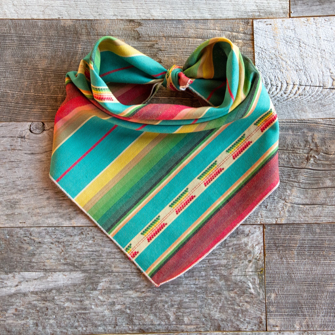 Southwestern Dog Bandana, Southwest Blanket in Turquoise, Serape, Tie on Dog Bandana Etsy