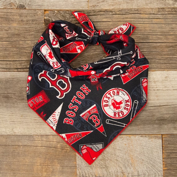 Boston Red Sox Baseball Dog Bandana, Tie On Dog Bandana