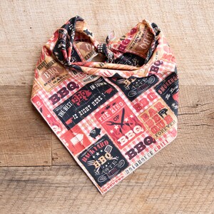 BBQ Dog Bandana, 4th of July Bandana, Father&#39;s Day, Tie On Dog Bandana