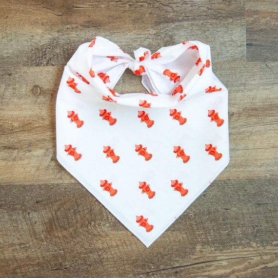 Fire Hydrant Dog Bandana, Tie On Dog Bandana