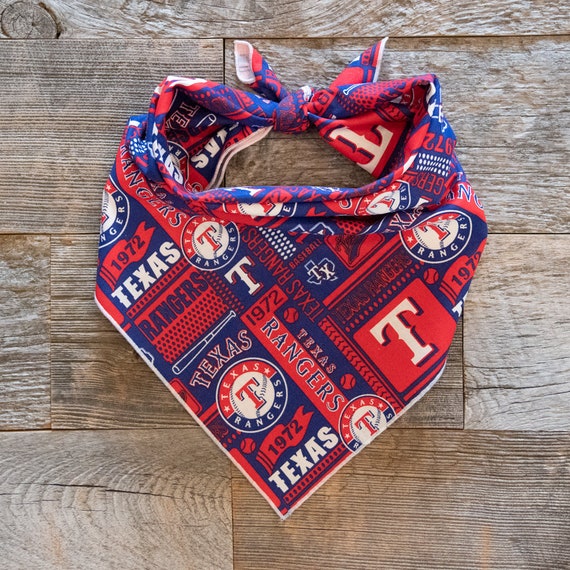 Texas Rangers 1972 Baseball Dog Bandana, Tie One Dog Bandana