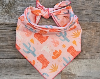 Cowgirl Tie On Dog Bandana