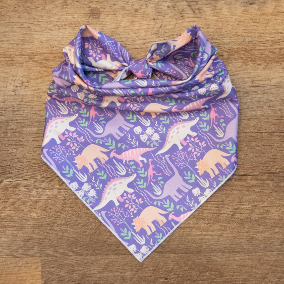Purple Dinosaur Dog Bandana Tie on Dog Bandana Etsy