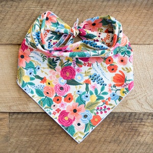 Wildwood on Cream Dog Bandana, Wildflowers Tie On Dog Bandana