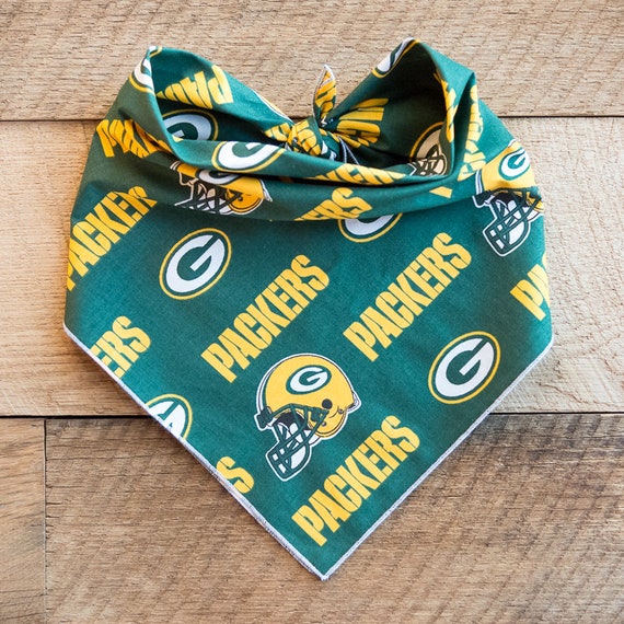 Green Bay Packers Dog Bandana, Packers Football, Tie On Dog Bandana