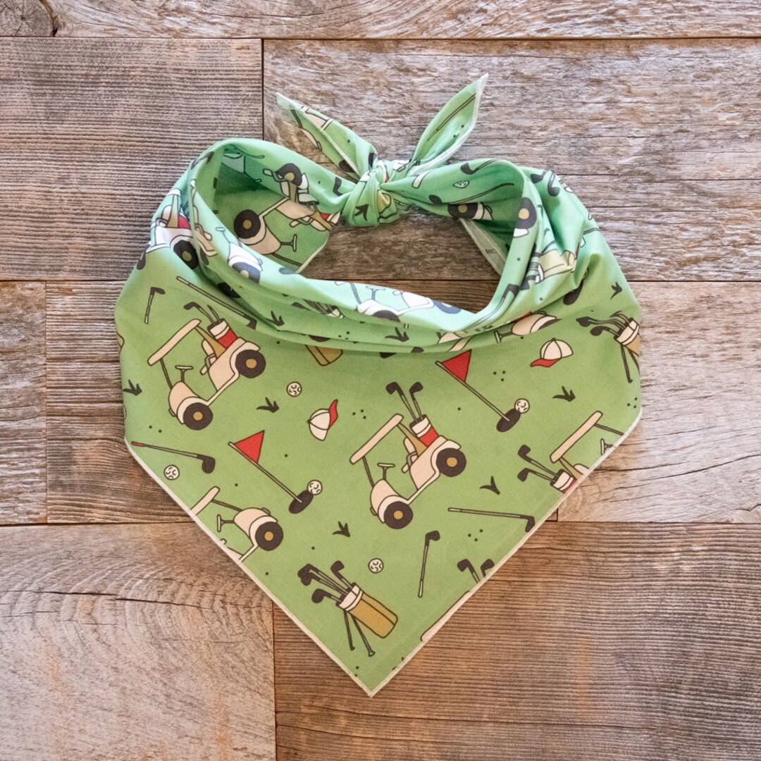 Day on the Golf Course Dog Bandana, Golf Bandana, Tie on Dog Bandana - Etsy