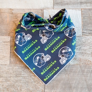 Seahawks Dog Bandana, Seattle Seahawks Tie On Dog Bandana