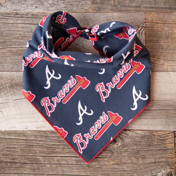 Atlanta Braves Dog Bandana, Braves Baseball, Tie On Dog Bandana