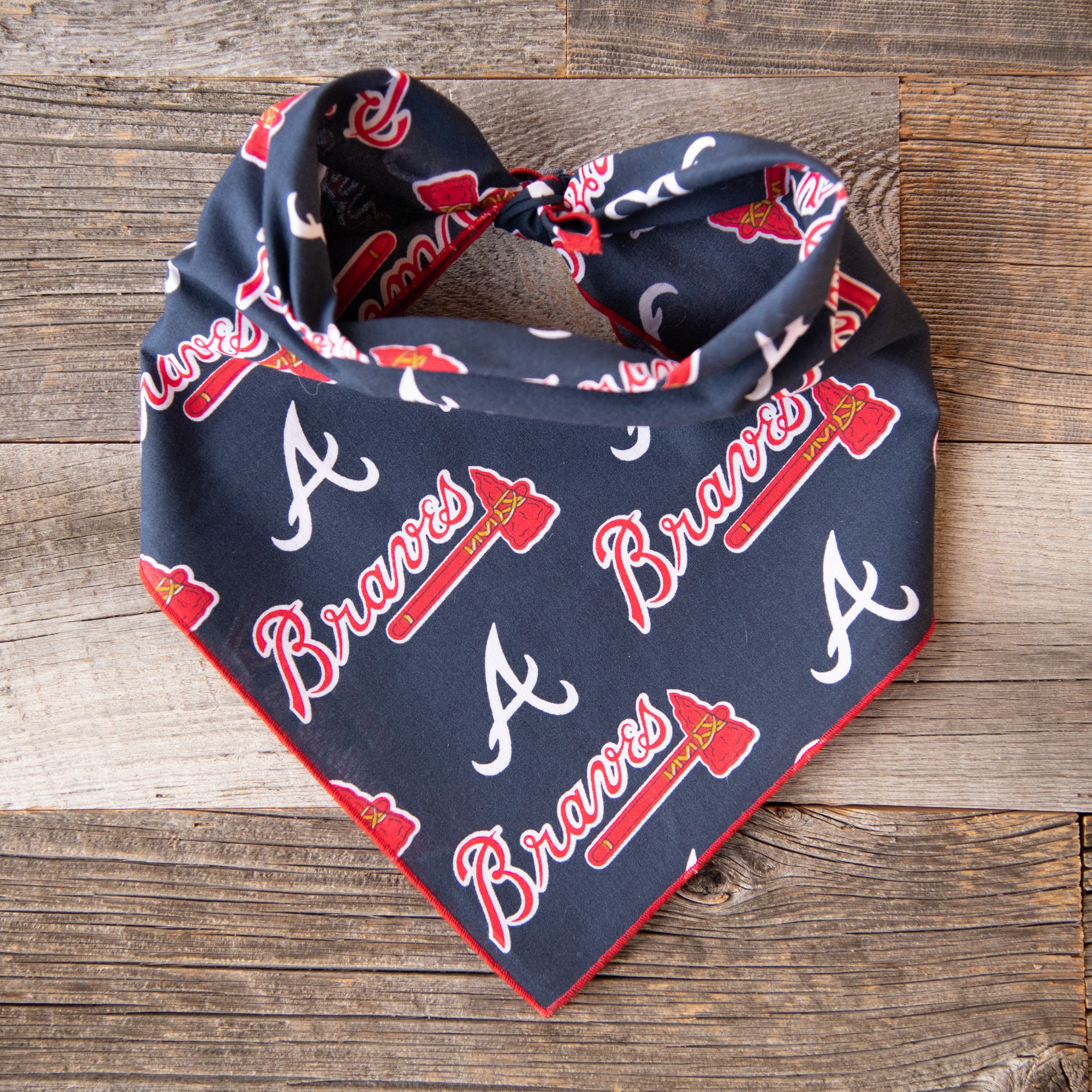Atlanta Braves Dog Bandana Braves Baseball Tie On Dog Bandana