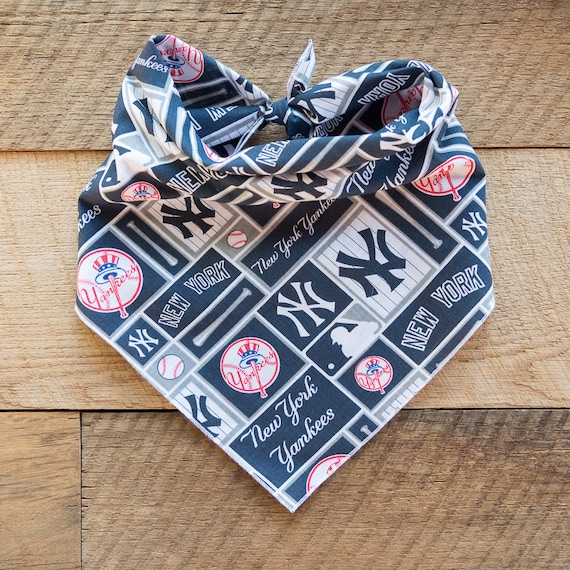 New York Yankees Baseball Dog Bandana, Tie On Dog Bandana