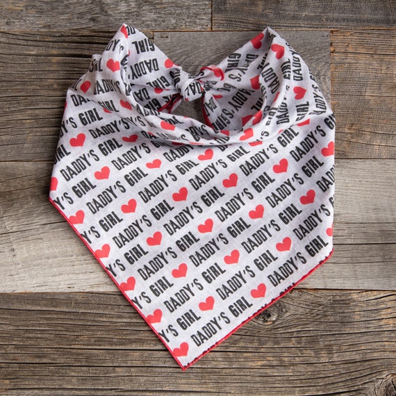 Daddy's Girl Dog Bandana, Father's Day Dog Bandana, Tie On Dog Bandana